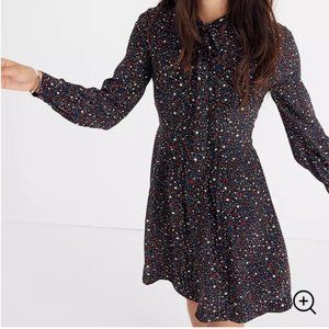 Madewell Balsam Tie-Neck Dress